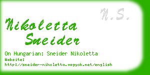 nikoletta sneider business card